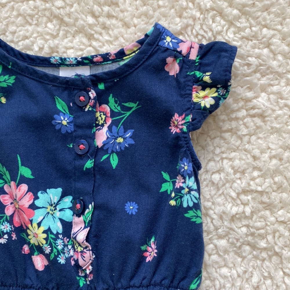 Carter’s Baby Girl Ruffled Floral Romper - Picture 6 of 11